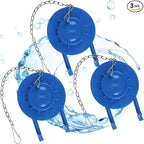 Toilet Flapper Replacement 2 Inch - Compatible with Most American Standard Kohler Fluidmaster Toto Gerber Toilets Tank Water Saving Rubber Flush Valve Flapper with Stainless Chain Blue 3 Pack