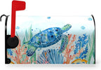 Sea Turtle Magnetic Mailbox Covers Oversized Summer Beach Mailbox Cover Large Size 21 x 25.5 Inch Ocean Coral Nautical Post Letter Box Wraps Decor for Garden Outdoor