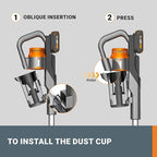 WORX 20V Cordless Stick Vacuum, Powerful Cordless Vacuum Cleaner 25Kpa High Suction for Pet Hair, Lightweight Handheld Vacuum Cleans Floors Carpet Car – Battery & Charger Included