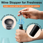 Electric Wine Opener 4-in-1 Gift Set, Vacuum Wine Stopper, Wine Pourer, Foil Cutter, Corkscrew, Battery Operated, Wine Cap, Wine Aerator, Easy Wine Cork Removal to Storage(SGS)