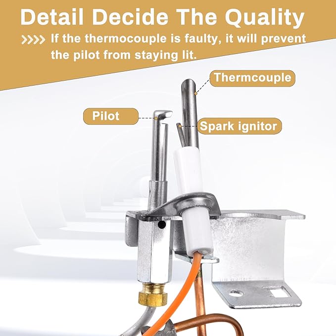 9003542 Natural Gas Pilot Assembly for Reliance, A.O.Smith, Kenmore, State GS and GSX Water Heater, 9003542 Pilot Assembly Replacement for 100109295 18324-190 9003542005