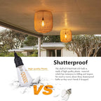 16 PCS Dimmable Vintage LED Edison Bulbs, 6W Equivalent 60 Watt, Warm White 2700K, Antique Flexible Spiral LED Filament Light Bulb, ST58 (ST19), 600 Lumens, E26 Base, Clear Plastic