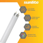 Sunlite F32T8/SP835 T8 Linear Fluorescent Lamp, 32 Watts, 3050 Lumens, 3500K Neutral White, Medium G13 Bi Pin Base, High Performance Straight Tube, 30 Pack