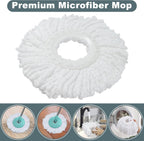 Spin Mop and Bucket System, Mop and Bucket with Wringer Set,Mops for Floor Cleaning,Household Supplies Tools with 6 Replacement Refills,61" Extended Handle for Household Hardwood Floor - Green