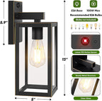 2-Pack Upgraded Motion Sensor Outdoor Wall Lights, Dusk to Dawn Porch Lights Outdoor Wall Sconce Lantern, 3 Lighting Modes Exterior Lighting Fixtures, Bronze Outside Lights for House Front Door Garage