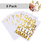 Outus 8 Sheets Vinyl Letter Stickers Self Adhesive Mailbox Numbers Alphabet Stickers Stick on Letters for Christmas Stockings Scrapbook Bulletin Board School Business(1 Inch,Gold)