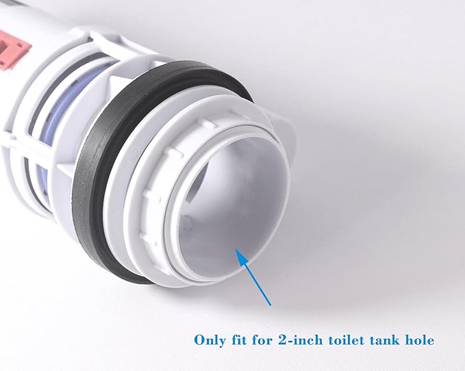 2-Inch Toilet Flush Valve Dual Flush Valve Replacement with Push Button Converter Toilet Tank to Bowl Bolt Kits Water-Saving Toilet Repair Kit, White