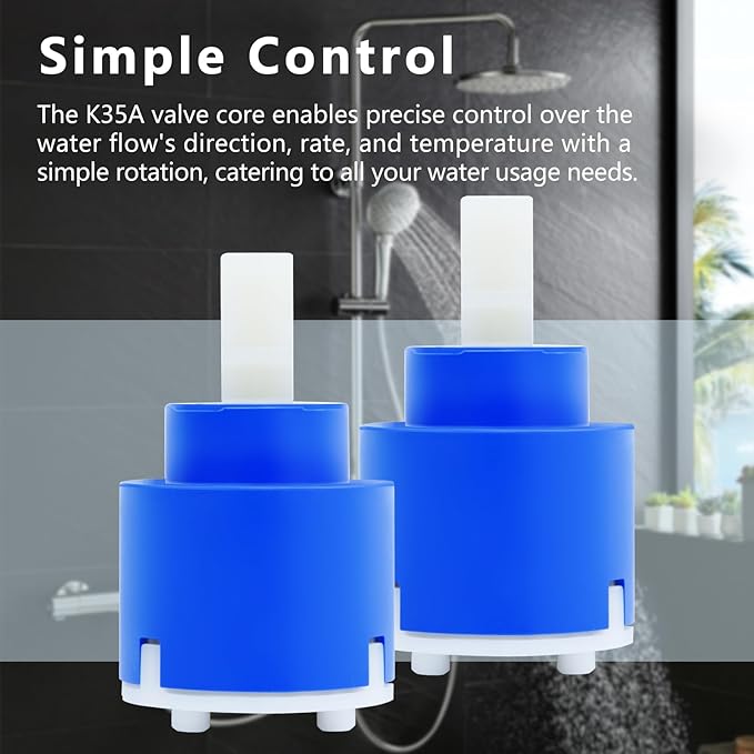 K35A 35mm Faucet Cartridge Replacement for La Torre, Gerber 92-298, American Standard 7034, Moen 121620, Danze DA507348N, Single Lever Shower and Tub Valve Repair Part