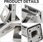 T316 Stainless Steel Glass Railing Clamp,Heavy Duty Glass Railing Spigot,Railing Post Clamp (4, Brush)