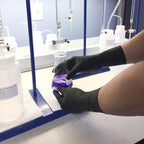 Super soft Disposable Latex Gloves, Powder Free, Exam 12" Length, Medium Duty, 50 Gloves, Size Medium