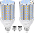 44W LED Corn Light Bulb(2 Pack),Fanless,(390 Watt Equivalent) E26/E39 Medium/Large Mogul Base LED Cob Lamp 3000K Warm white 5,900LM for Outdoor Indoor Garage Warehouse Factory Workshop Street Backyard
