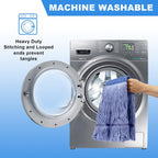 2 Pack Mop Head Replacement, Cleaning Heavy Duty Mop Head Commercial Replacement, Wet Industrial Blue Cotton Looped End String Head Refills, Wet Refills Head Optimal Absorption and Durability (Blue)