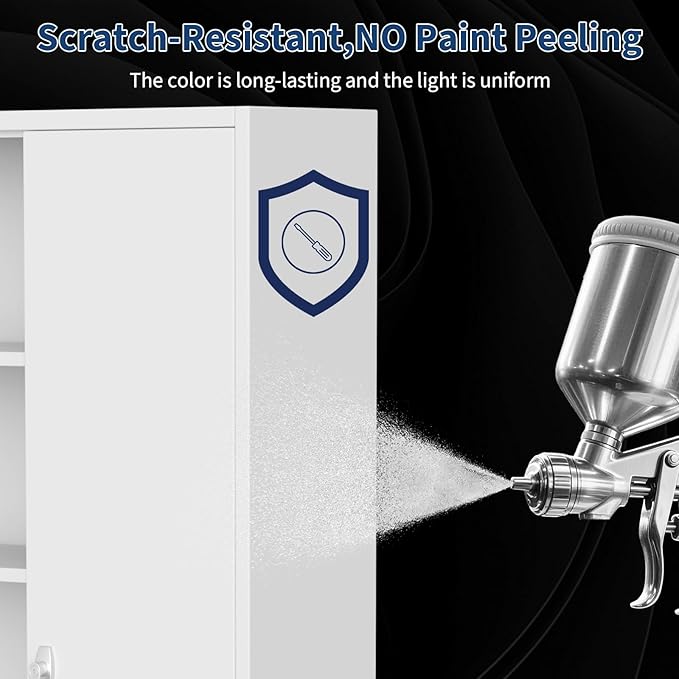 GarveeHome 72 in Steel Rolling Tool Cabinet with Lock | Heavy-Duty Garage Storage w/ 4 Adjustable Shelves & Pegboard | Industrial Organizer for Workshop Home