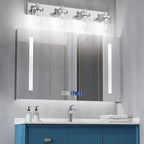 Aipsun Bathroom Vanity Light Farmhouse 4 Light Chrome Vanity Lighting Fixtures with Clear Glass Shade(Exclude Bulb)