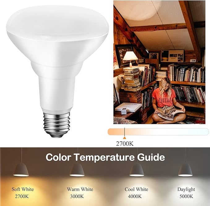 Energetic 12-Pack BR30 LED Recessed Light Bulb, 11W=75W, 2700K Soft White, 900LM, Dimmable Ceiling Flood Light Bulb for Cans, CRI85+