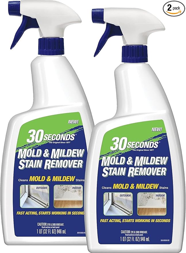 30 SECONDS Mold & Mildew Stain Remover Spray- Indoor & Outdoor Use - 2 Pack (2)