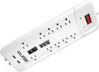 Digital Energy 10-Outlet Straight Plug 4050 Joules Heavy Duty Surge Protector (15 FT, WHT)