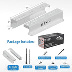 HANDT Overhead Garage Storage Rack, Connectable Heavy Duty Metal Ceiling Rails For Garage Storage Organization Shelving System, Hanging Racks For Tote Containers, Supports Up To 6 Bins, 4 Sets White