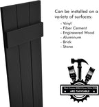 Board & Batten Vinyl Shutters (1 Pair) | 11"x59" (3-Board) - Black Cosmos/Paintable | Exterior Window Shutters | Includes Mounting Hardware | Simple Installation | Made in USA