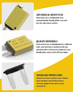 20A Low Profile Mini Fuse Kit– Automotive 20A ATM Manual Reset Circuit Breaker Fuses for Boat, RV, Car, Truck, DC 12V/32V 20 Amp Manual Resettable Blade Assortment Kit with Resettable Fuses