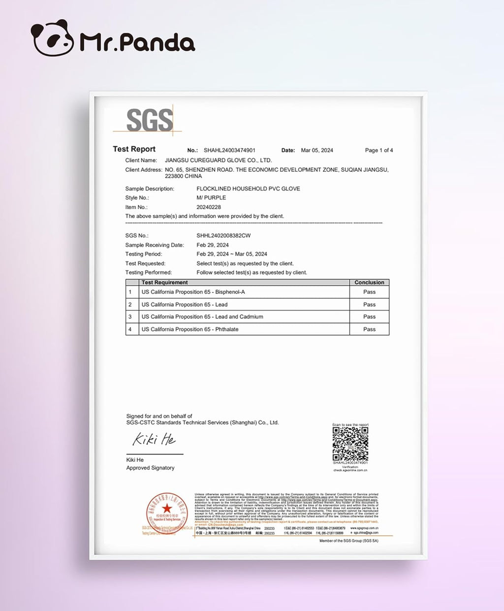 Mr.Panda 2 Pairs Skin-Friendly Flocked Cotton Liner Cleaning Gloves Medium, Reusable Dishwashing Gloves for Washing Dishes, Kitchen, Shimmering Pink