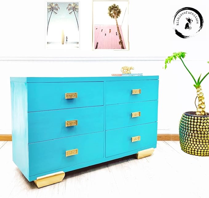 Dixie Belle Paint Company Chalk Finish Furniture Paint - Pure Ocean (16oz) - Matte Bright Teal Chic Chalk Mineral DIY Furniture Paint