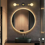 2 Lights Bathroom Wall Sconce Vanity Modern Industrial Wall Lamp Pole Wall Mount Lighting Fixture（Gold/Black Color）