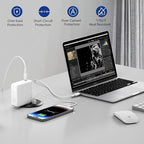 3 inch Desktop Power Grommet USB C,20W Fast Charging Station,Furniture Recessed Power Strip,2 Outlets,3 USB Ports,Flush-Mount for Desktop, Workspace Essential Desk Outlet,2 Pack (Black)