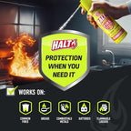 HALT! Fire Fighting Foam Spray – Non-Toxic, PFAS Free, Easy to Use, Store, and Find in Emergency – Compact & Portable – Ideal for Home, Kitchen, Apartment, Car, BBQ, Tailgate – Made in USA (2-Pack)