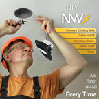 NUWATT 6 Inch Recessed Gimbal Downlight, Dimmable, 16.5 Watts, 1200 Lumens, 120V, 5CCT: 27K/30K/35K/40K/50K, CRI >90, ETL Listed, Black Finish