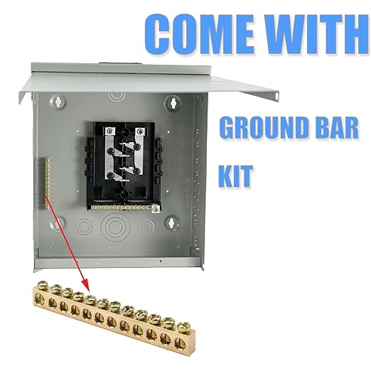 Circuit Breaker Panels Box 125 Amp 8-Space 16-Circuit Indoor Main Lug Surface Mount Load Center Ground Bar Kit with 25 Terminal Positions W0816ML1125