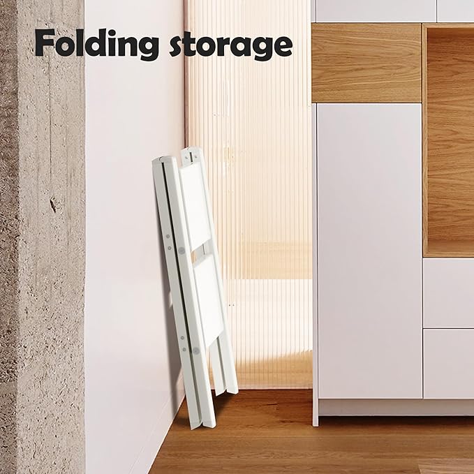 Taranta 2 Step Ladder,Aluminum Lightweight Folding 2 Step Stool with Anti-Slip Wide Pedal, 330lbs Capacity Step Ladder for Household,Kitchen,Office - White