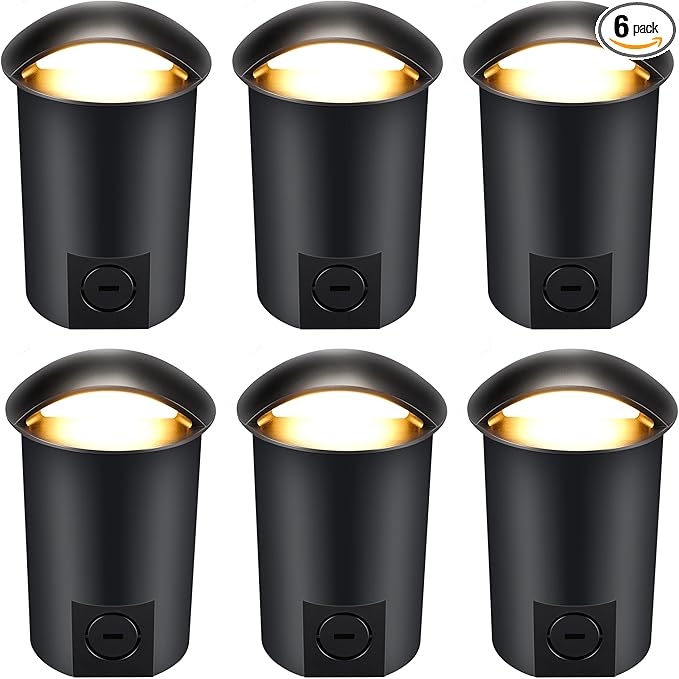CLOUDY BAY [6 Pack] 5W Well Lights Low Voltage Landscape Lighting,12V-24V Waterproof Outdoor Side-lit Light,27-50K 5CCT In Ground Lights for Fence Pathway Deck, IP67 Rating, ORB,Transformer Excluded