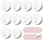 SITERLINK Smoke Detectors,UL217-9th Listed Smoke Alarms with Replaceable Battery,Photoelectric Sensor Smoke Detector with Test-Silence Button,Fire Detectors for Home,House,GS509A 10-Pack