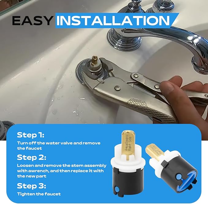 RP60400 Valve Stem Cartridge Replacement for Delta Two Handle Diamond Seal Technology aucets and Beverage Faucets, Replacement Faucet Parts for Bathroom Faucet Cartridge