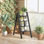 GameGem 4 Step Ladder Folding Step Stool with Anti-Slip Sturdy and Wide Pedal for Adults&Elderly, Aluminum Portable Lightweight Stepladder for Home Kitchen Office, Black, 330lbs