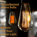 GOENDR E26 40W Edison Bulbs, ST64 Vintage Incandescent Light Bulbs, 2700K Warm Dimmable, Squirrel Cage Filament Bulb for Table Lamp Home Antique Decorative, 4 Pack