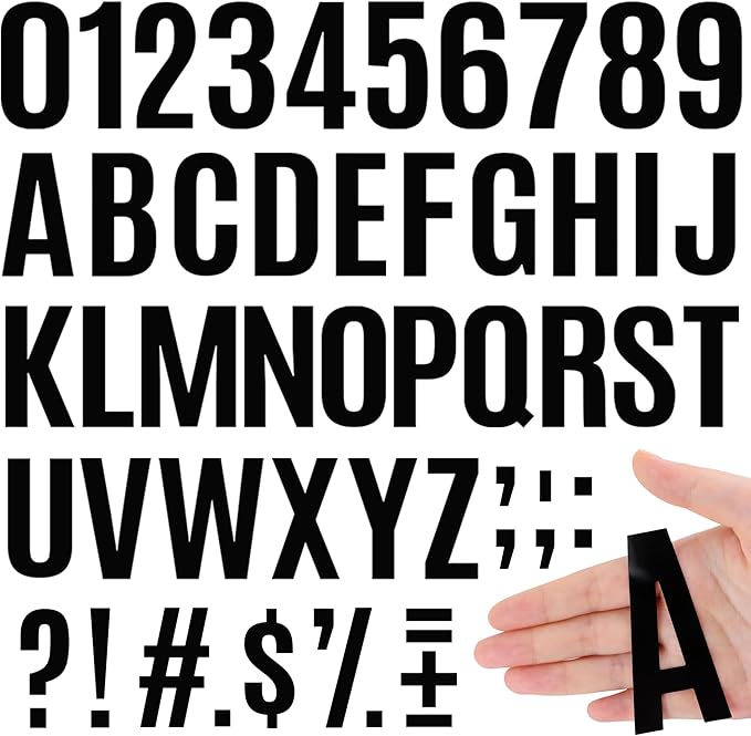 910 PCS 42 Sheets Letter Stickers Large Mailbox Numbers and Letters Self Adhesive Vinyl Waterproof Custom Alphabet Number Stickers for Mailbox Address, DIY Crafts, Door, Windows Decor (3 Inch,Black)