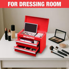 WORKPRO Metal Mini Tool Box, Top Tool Chest containing Two Drawers with Ball Bearing Slides, PVC Drawer Liners and PP Feet Pads, Durable Cold Rolled Steel Small Toolbox for Multi-Purpose Storage