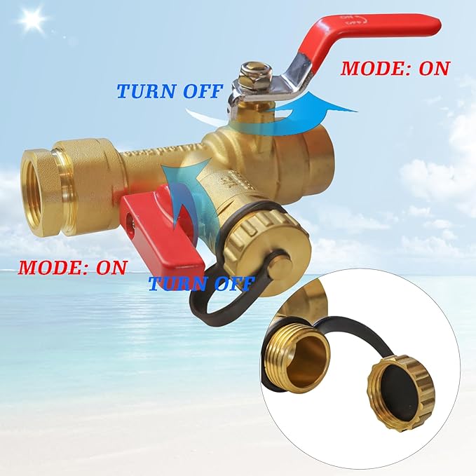 Xiny Tool 3/4-Inch IPS Isolator Tankless Water Heater Service Valve Kit with Pressure Relief Valve, Clean Brass
