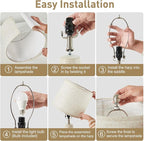 GyroVu Boho Rattan Table Lamps Set of 2, 3 Color Temperature Bedside Table Lamps for Night Stands, Vintage Farmhouse Rattan Table Lamp Antique for Decoration, Bedroom, Living Room, Bedside Table