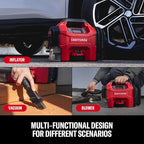 CRAFTSMAN 3-in-1 Tire Inflator Kit with Battery & Charger, 160 PSI Portable Air Compressor, Car Vacuum & Dust Blower with LED Light (Includes 4.0Ah Battery & 12V Charger)