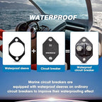 GLOSO Circuit Breaker Car Truck RV Automotive Marine Boat 51 Series T1 Auto Reset Mini Panel Mount #10-32 Threaded Stud w/Nylock 32Vdc (60A)