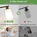 4-Light Bathroom Light Fixtures, Vanity Light with Milky White Shades, Oil-Rubbed Bronze Bathroom Light Fixtures Over Mirror, Modern Bathroom Wall Lamp for Mirror Living Room Cabinet Bedroom