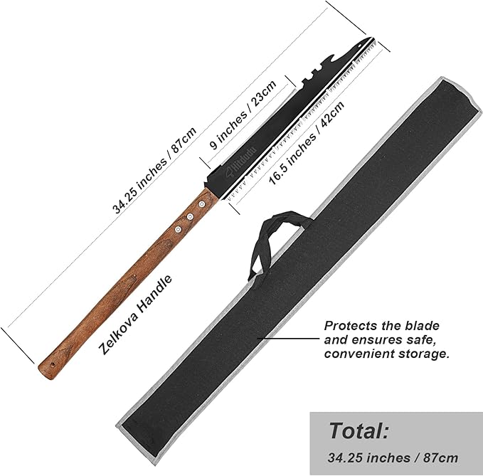 Hand Saw, Multifunction Camping Saw Outdoor Tools Long Saw with Machete for Bushcraft, Trees Cutting, Outdoor Hunting, Garden Work, Survival, Yard Work, XL Teeth Edition (Sliver)