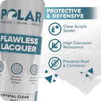 Polar Clear Matte Flawless Lacquer Spray - 4 x 13.5 Fl Oz - Clear Coat Spray Paint - Non-Yellowing & Scratch Resistant - Interior & Exterior Surfaces for Wood, Metal, Plastics, Glass & Ceramics