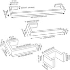 TNOMS 4 Pieces Bathroom Hardware Accessories Set Towel Bar Towel Holder Robe Hook Toilet Paper Holder Stainless Steel,Q8-P4BR