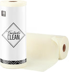 Fantasticlean Microfiber Cleaning Cloth Roll -30 Pack, Tear Away Microfiber Towels, 12" x 12", Reusable, Washable, Scratch Free, Ultra Absorbent Dishcloth for Car, Home Supplies, Pet, Kitchen (Beige)