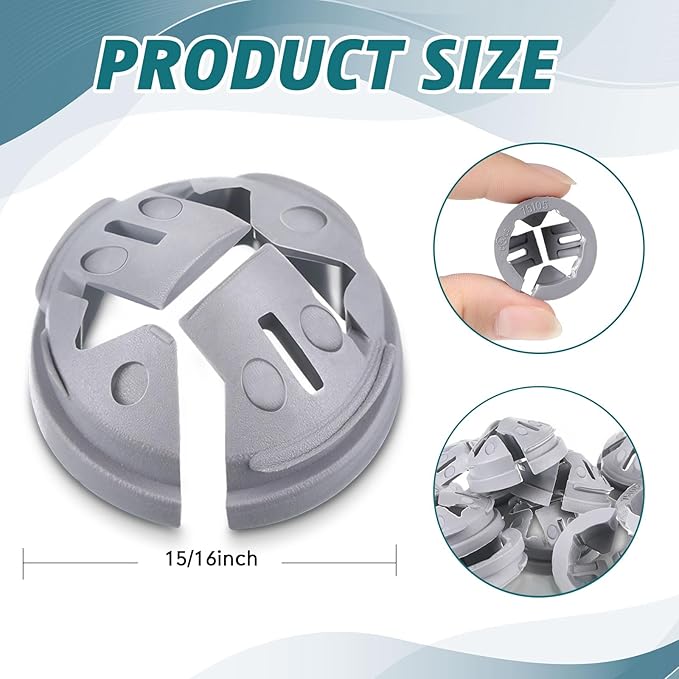 Sintuff 25 Pcs 3/8 in. - 1/2 in. Non Metallic Button Push-in Bulk Connector Gray Nm Cable Connector Electrical Conduit Fittings Fits for 1/2 Inch Knockouts