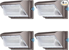 ledmo LED 120W Wall Pack Light with Photocell, Dusk to Dawn Outdoor Commercial Security Lighting, 5000K IP65 Waterproof 15840LM 4 Pack